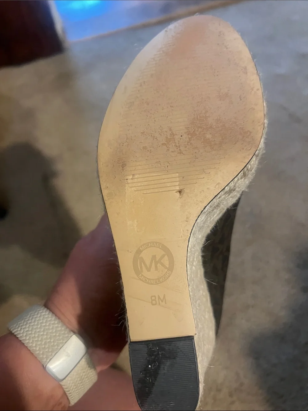 Michael Kors Dark Brown Peep-Toe Wedge Espadrilles with Bow